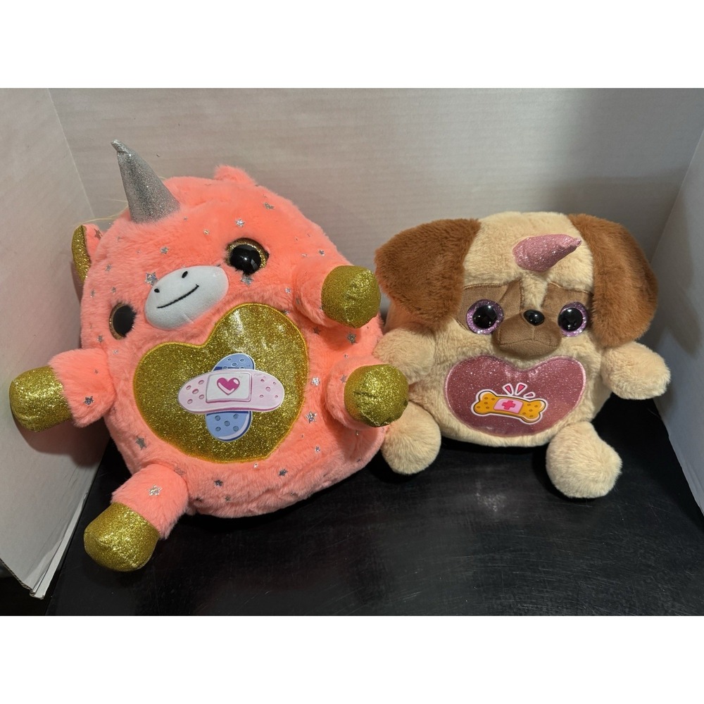 Zuru Rescue Bandaid Unicorn &‎ Puppy, Glitter, Cute Plush Stuffed Animals